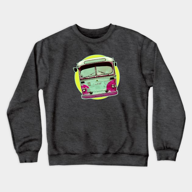 Vintage Bus Graphic Crewneck Sweatshirt by Spindriftdesigns